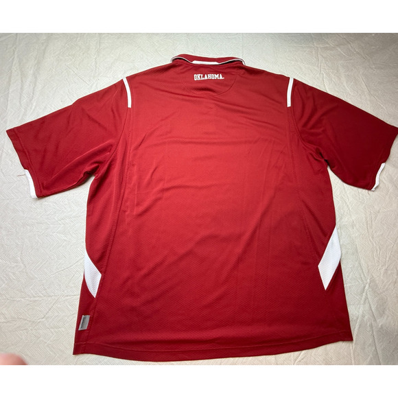 Nike Dri-Fit OU Oklahoma Sooners Red White Polo Shirt Men's XXL Large - Picture 5 of 11